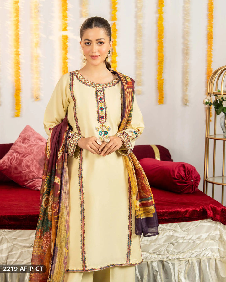3 Piece Poplin Cotton Suit | 2219-AF-P.CT - Sha Posh Textile
