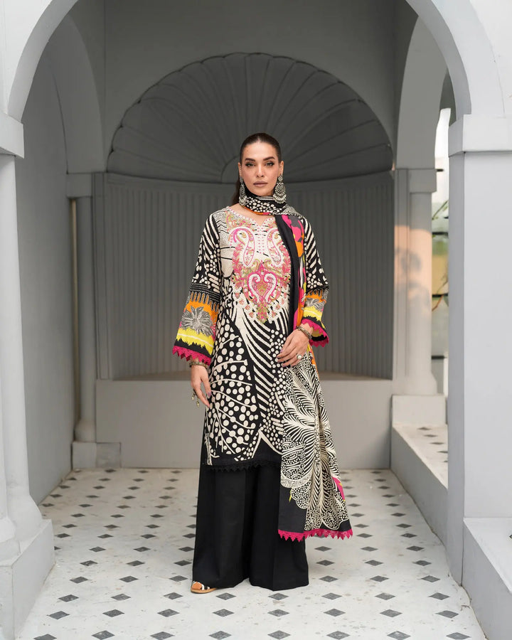 3 Piece - Printed Embroidered Khaddar Suit Unstitched | UNFF019 - Sha Posh Textile