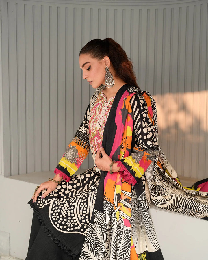 3 Piece - Printed Embroidered Khaddar Suit Unstitched | UNFF019 - Sha Posh Textile
