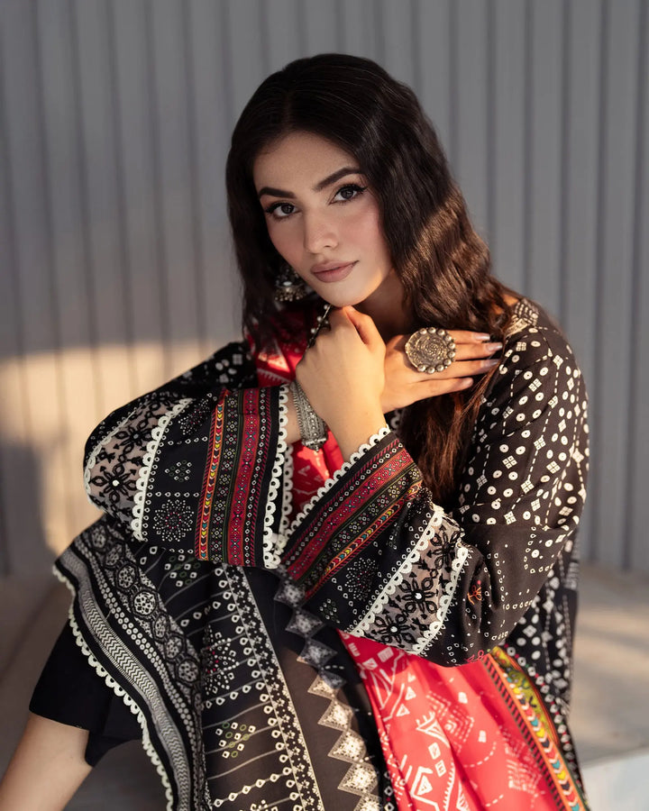3 Piece - Printed Embroidered Khaddar Suit Unstitched | UNFF033-KD - Sha Posh Textile
