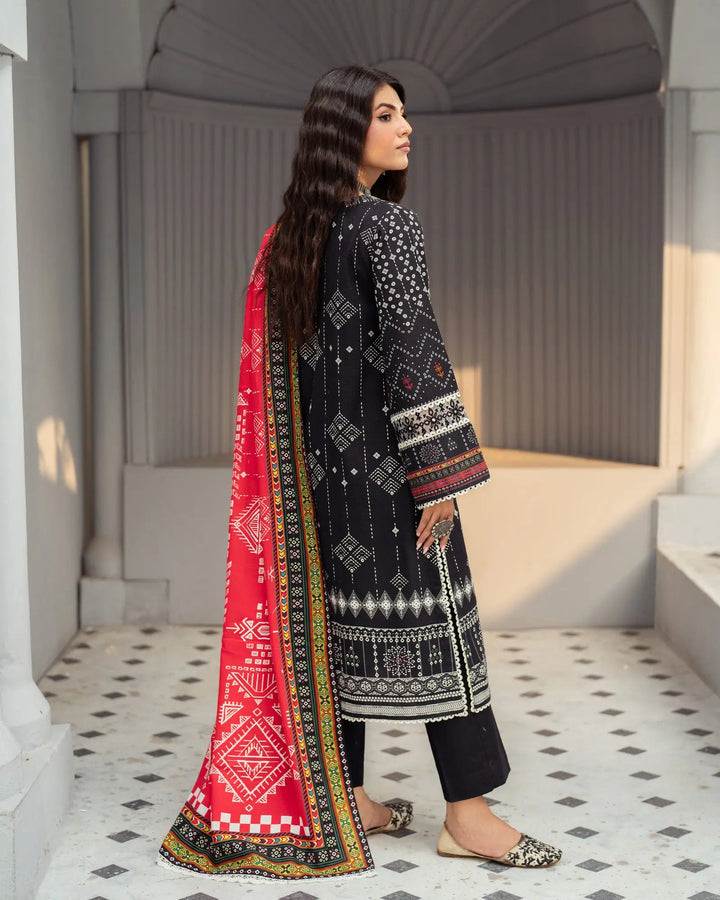 3 Piece - Printed Embroidered Khaddar Suit Unstitched | UNFF033-KD - Sha Posh Textile
