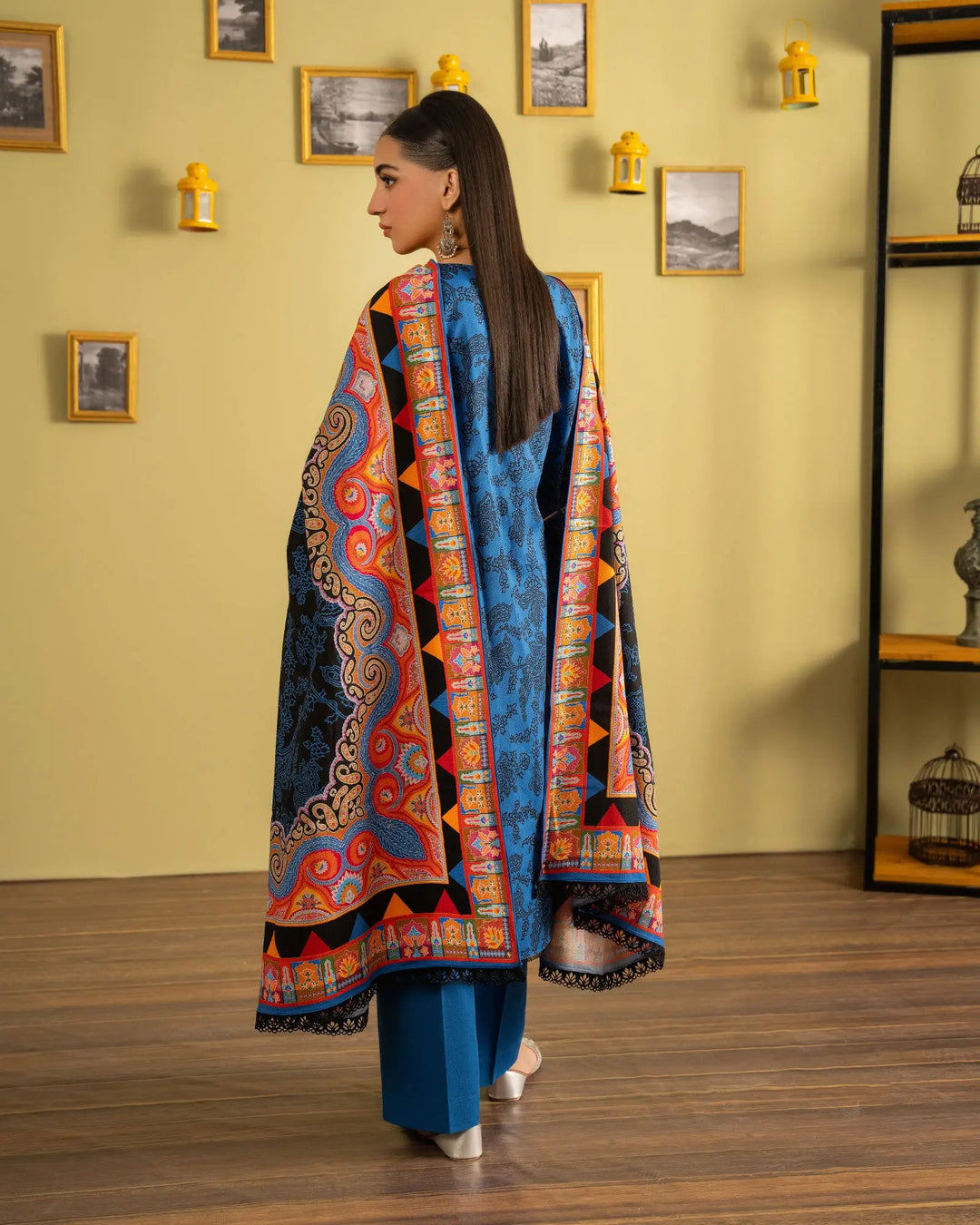 3 Piece - Printed Embroidered Khaddar Suit Unstitched | UNFF035-KD - Sha Posh Textile
