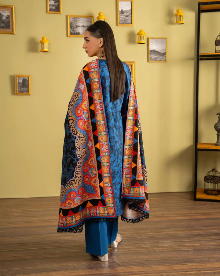 3 Piece - Printed Embroidered Khaddar Suit Unstitched | UNFF035-KD - Sha Posh Textile