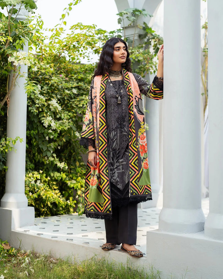 3 Piece - Printed Embroidered Khaddar Suit Unstitched | UNFF036-KD - Sha Posh Textile