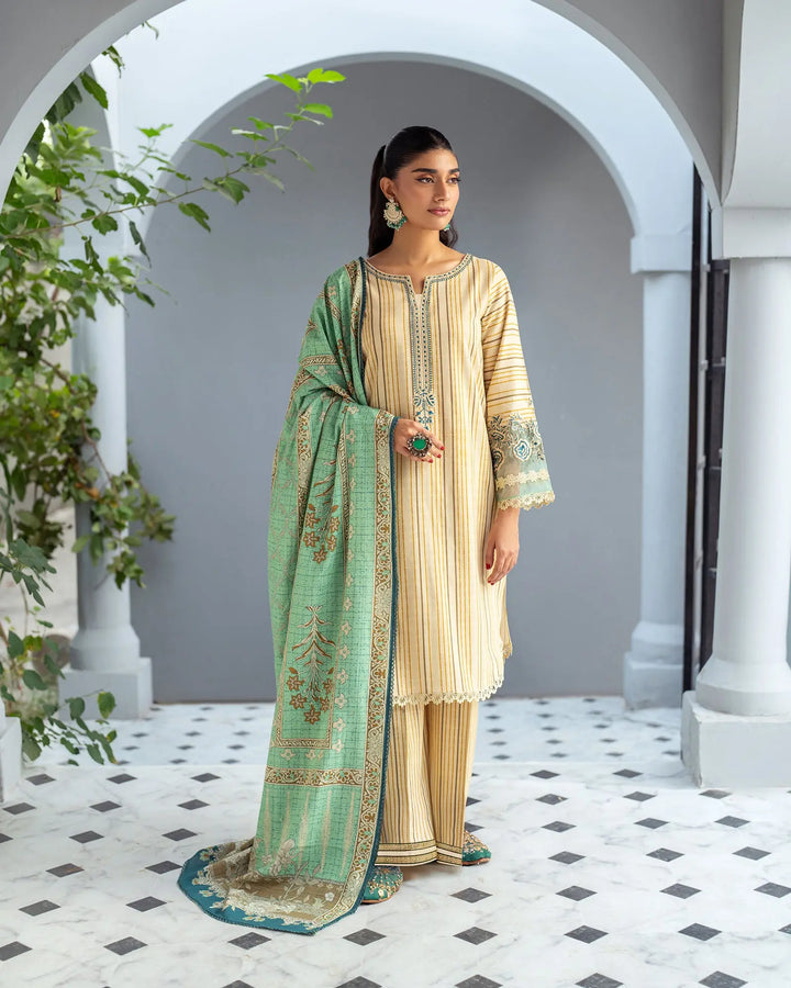 3 Piece - Printed Embroidered Khaddar Suit Unstitched | UNFF038-KD - Sha Posh Textile