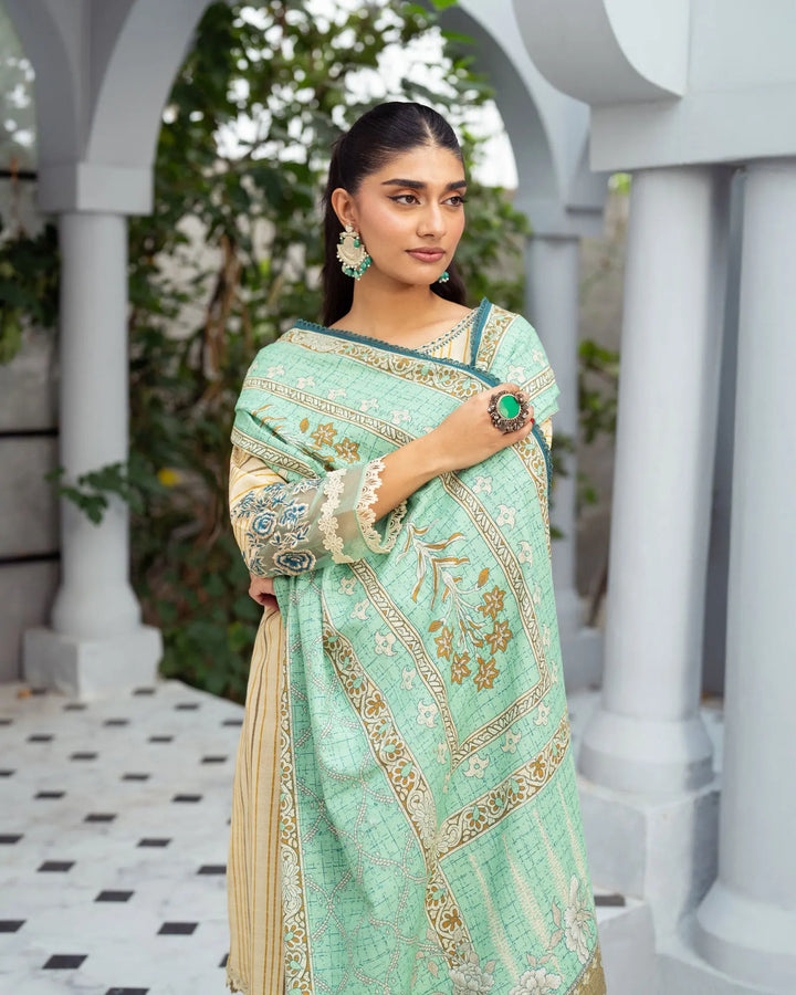 3 Piece - Printed Embroidered Khaddar Suit Unstitched | UNFF038-KD - Sha Posh Textile