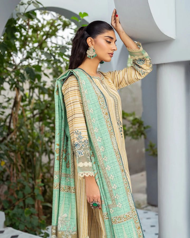 3 Piece - Printed Embroidered Khaddar Suit Unstitched | UNFF038-KD - Sha Posh Textile