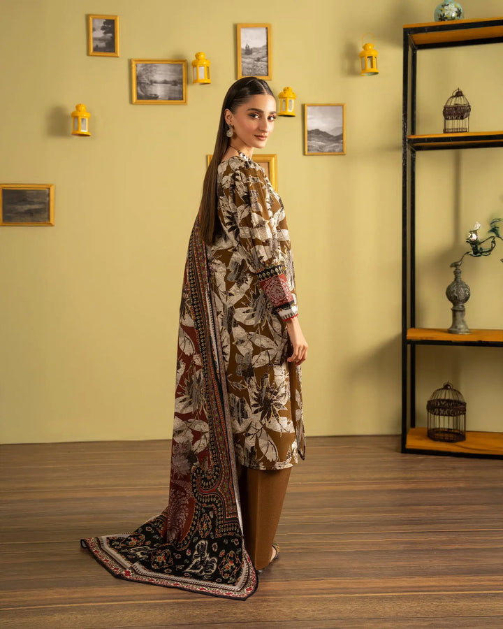 3 Piece - Printed Khaddar Suit Unstitched | UNFF013-KD - Sha Posh Textile