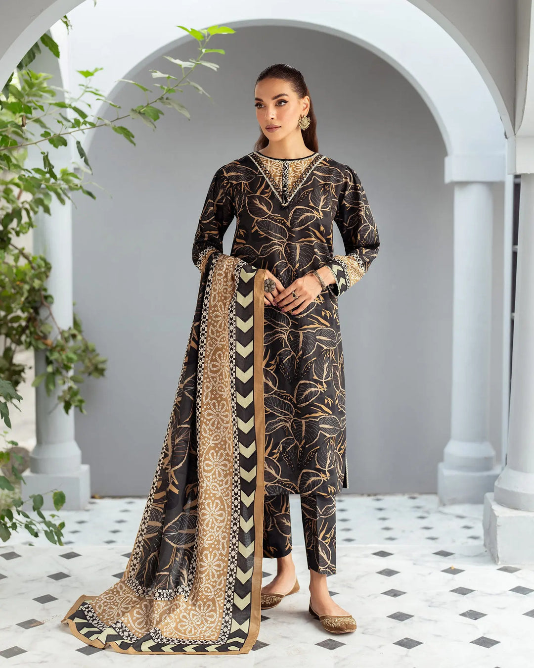 3 Piece - Printed Khaddar Suit Unstitched | UNFF039-KD - Sha Posh Textile