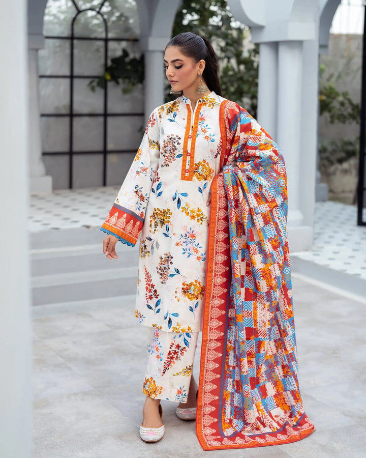 3 Piece - Printed Khaddar Suit Unstitched | UNFF042-KD - Sha Posh Textile