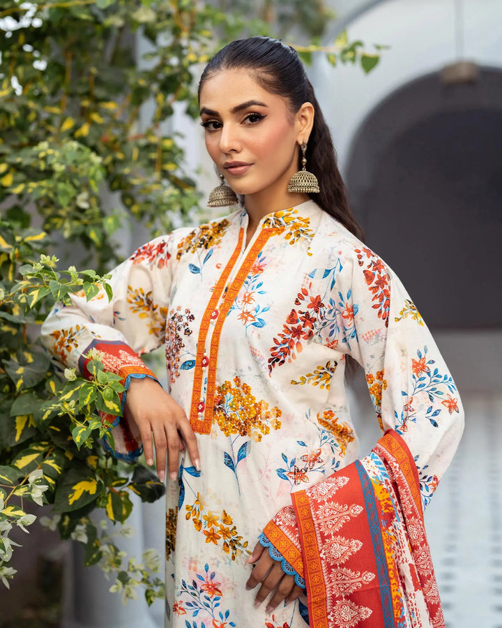 3 Piece - Printed Khaddar Suit Unstitched | UNFF042-KD - Sha Posh Textile