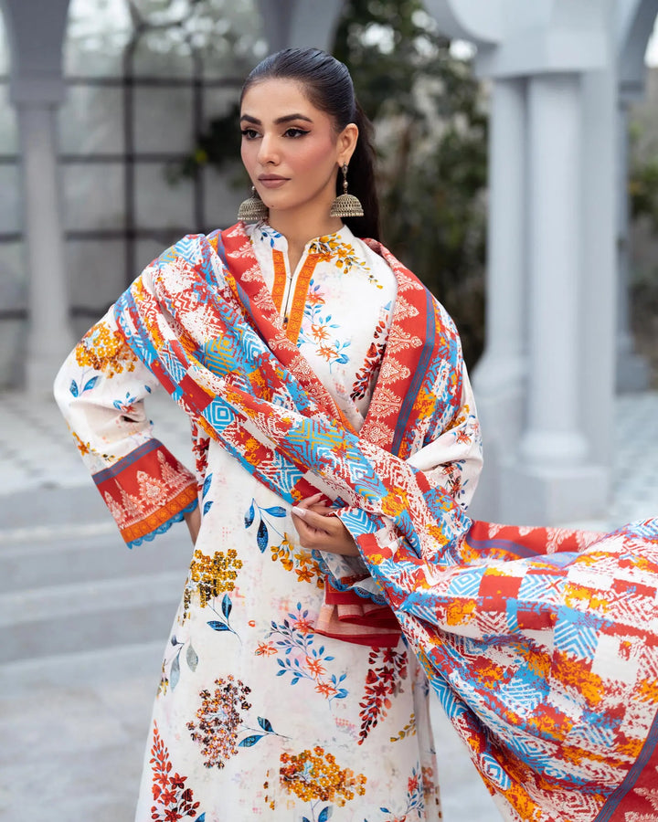 3 Piece - Printed Khaddar Suit Unstitched | UNFF042-KD - Sha Posh Textile