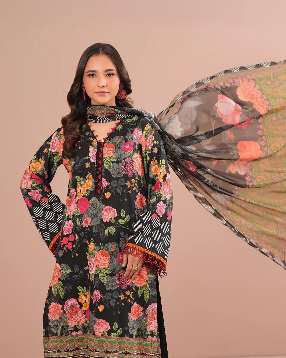 3-Piece Printed Lawn Suit Unstitched | UNFF0119-LWN Sha Posh Textile