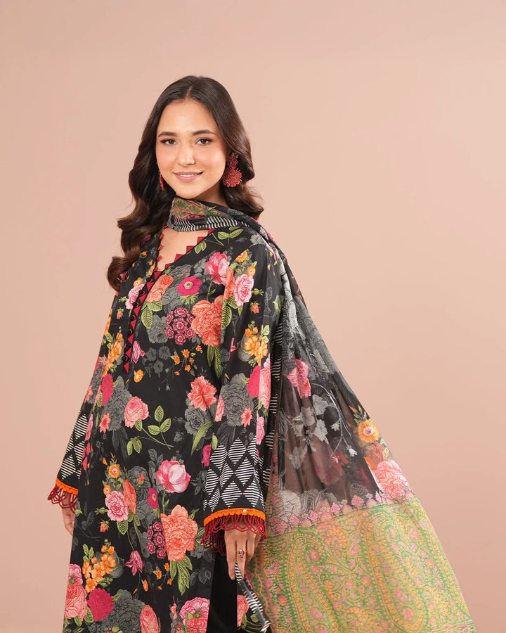 3-Piece Printed Lawn Suit Unstitched | UNFF0119-LWN Sha Posh Textile