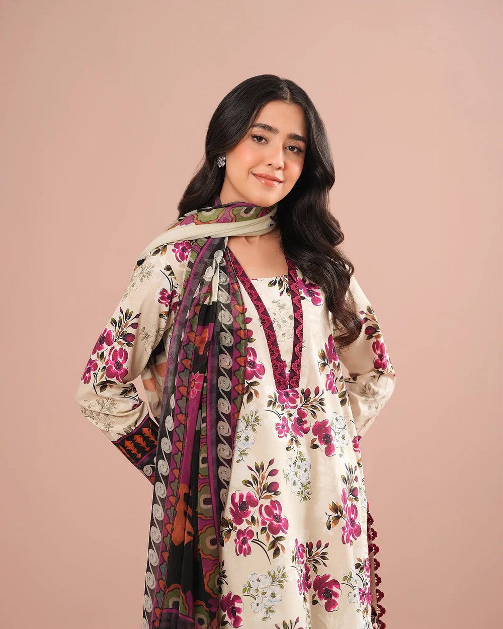 3-Piece Printed Lawn Suit Unstitched | UNFF0121-LWN Sha Posh Textile