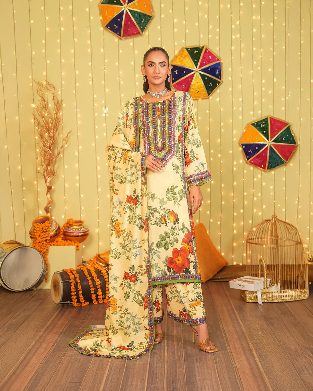 3 Piece Raw Silk Suit Stitched | 16275-IG-RWS - Sha Posh Textile