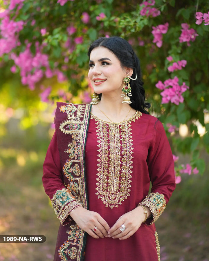 3 Piece Raw Silk Suit | 1989-NA-RWS - Sha Posh Textile