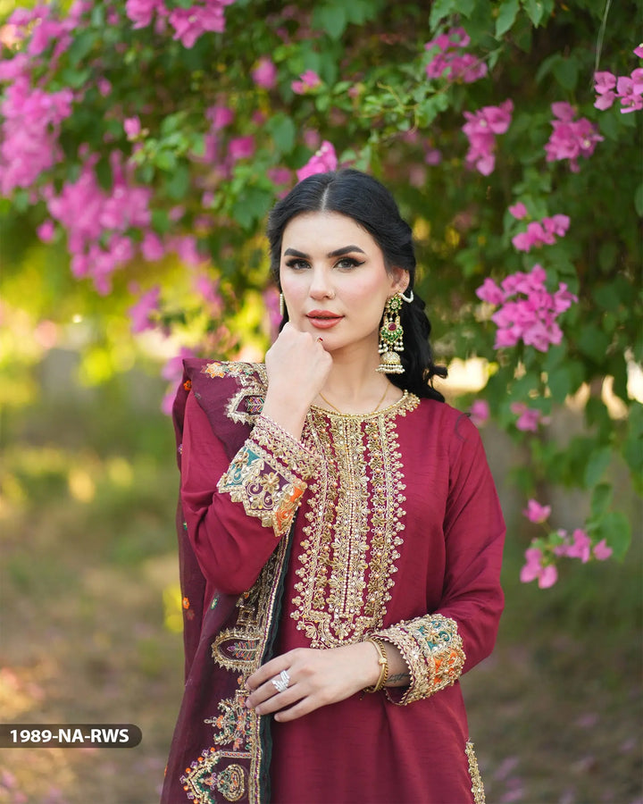 3 Piece Raw Silk Suit | 1989-NA-RWS - Sha Posh Textile