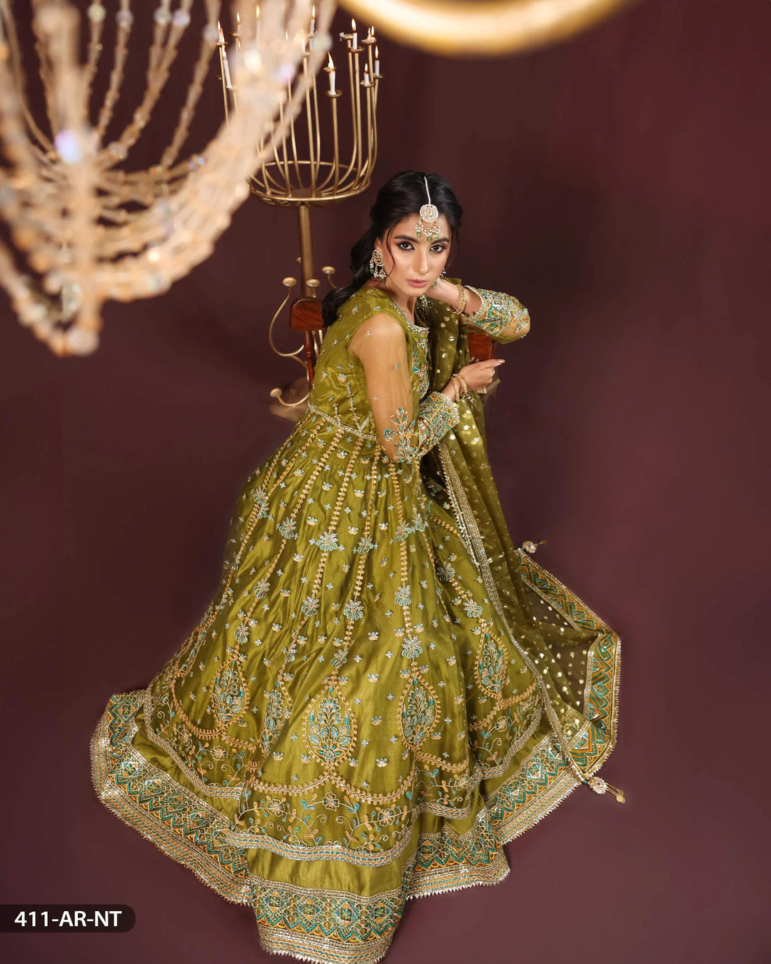 3-Piece Ready-To-Wear Net Peshwas | 411-AR-NT - Sha Posh Textile