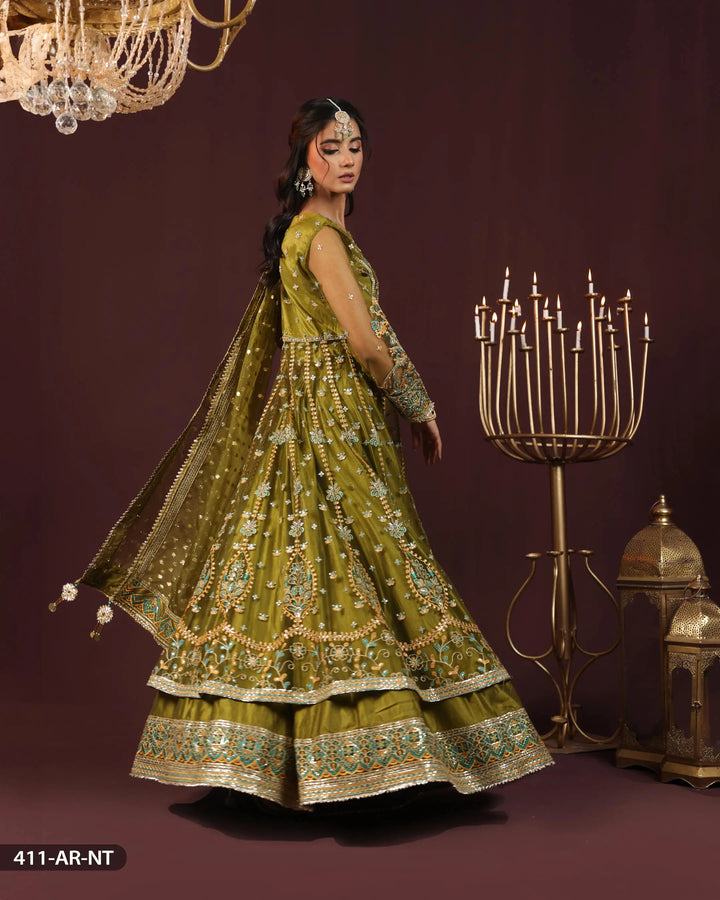 3-Piece Ready-To-Wear Net Peshwas | 411-AR-NT - Sha Posh Textile