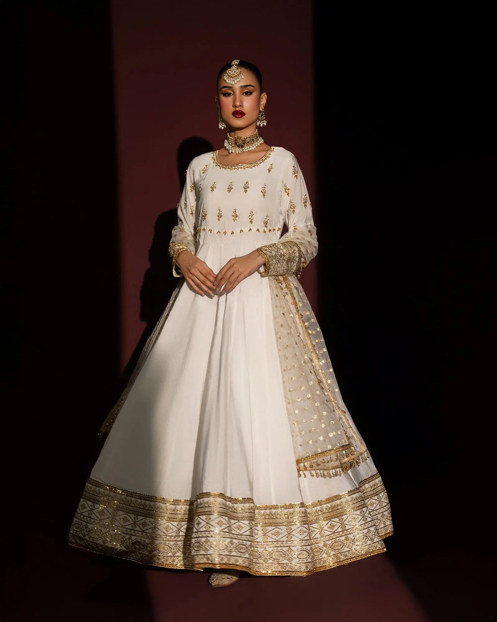 3 Piece Plain Paper Katan Maxi Stitched | 413-AR-P.P.KTN - Sha Posh Textile