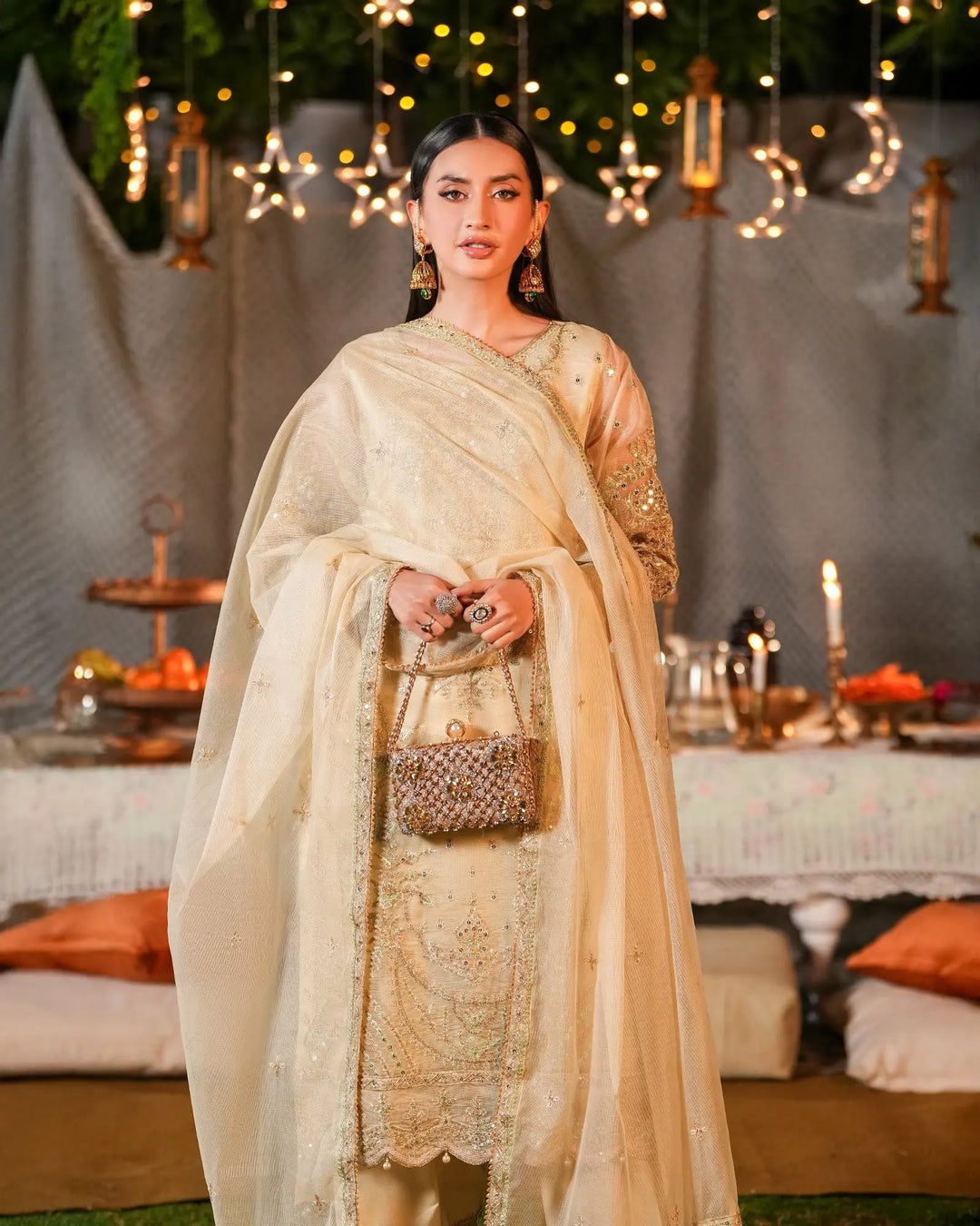 3-Piece Ready-to-Wear Bori Net Suit | 4092-SJ-B.NET Sha Posh Textile