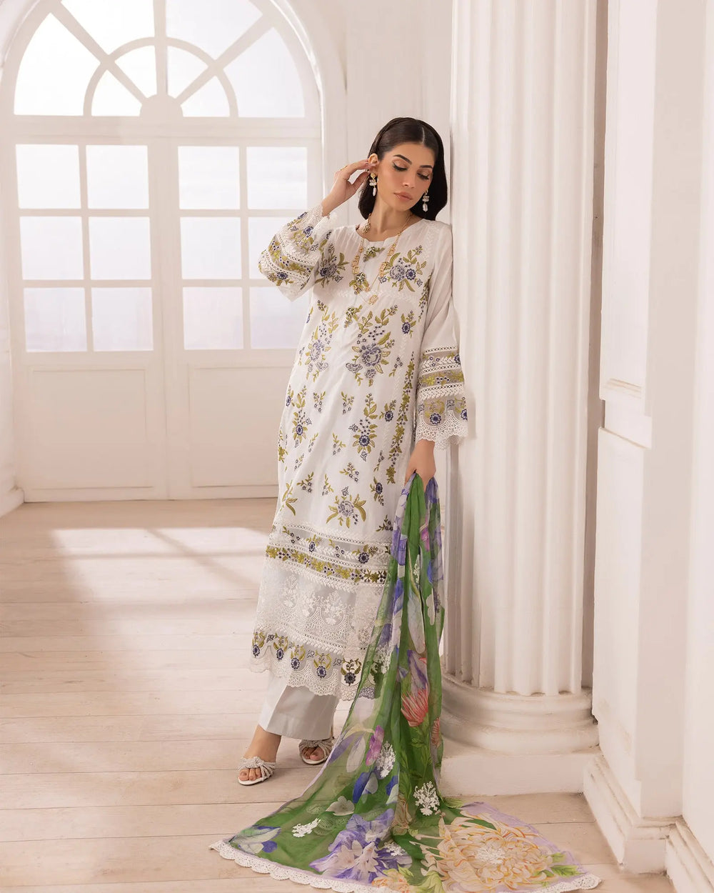 3-Piece Ready-to-Wear Cambric Cotton Suit | 1120-ST-K.CT Sha Posh Textile