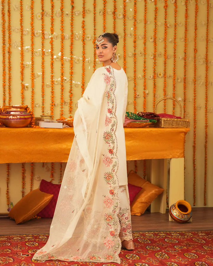 3-Piece Ready-to-Wear Chambery Katan Suit | 4087-SJ-S.KTN - Sha Posh Textile