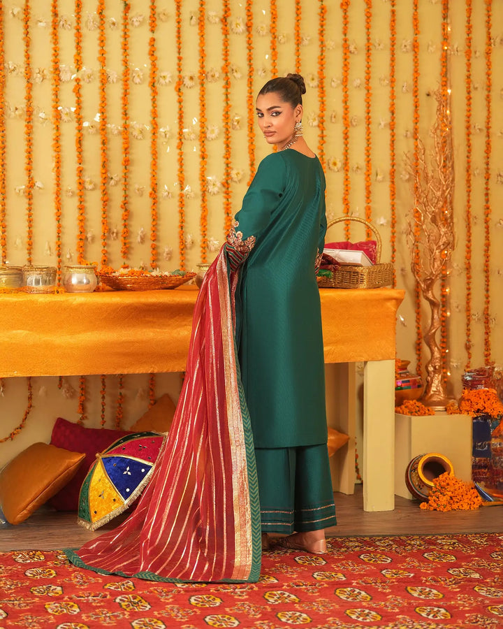 3-Piece Ready-to-Wear Chambery Katan Suit | 9731-IG-S.KTN - Sha Posh Textile