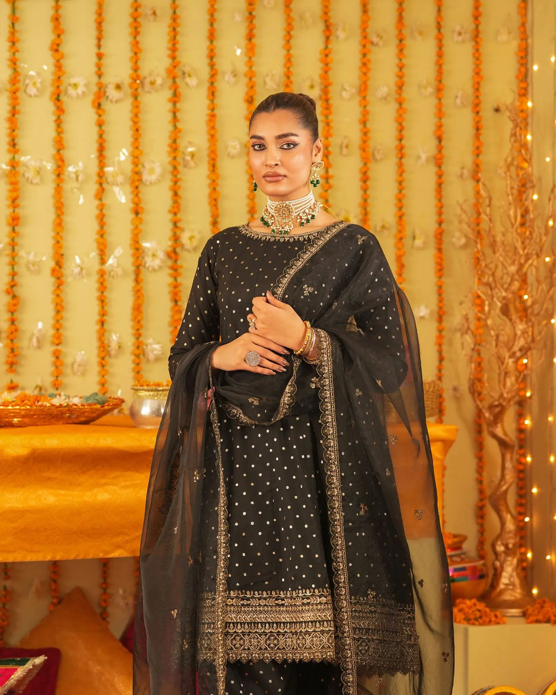 3-Piece Ready-to-Wear Chambray Bindi Suit |1310-NA-P.S.BINDI - Sha Posh Textile