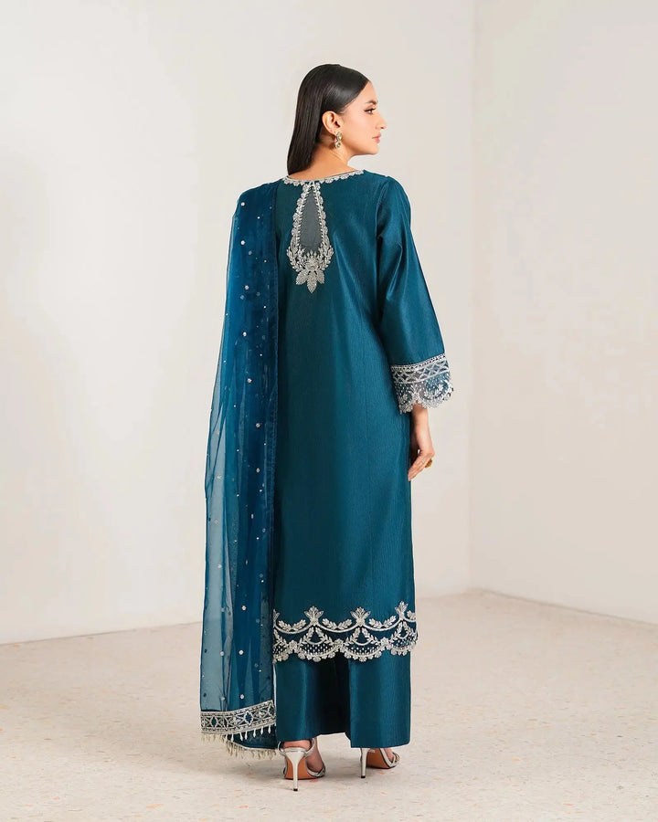 3-Piece Ready-to-Wear Chambray Katan Suit | 2279-AF-S.KTN Sha Posh Textile
