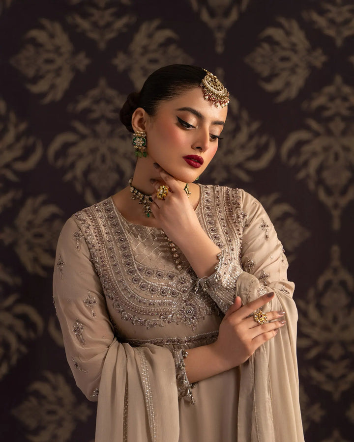3-Piece Ready-to-Wear Chiffon Frock | 4085-SJ-CF - Sha Posh Textile