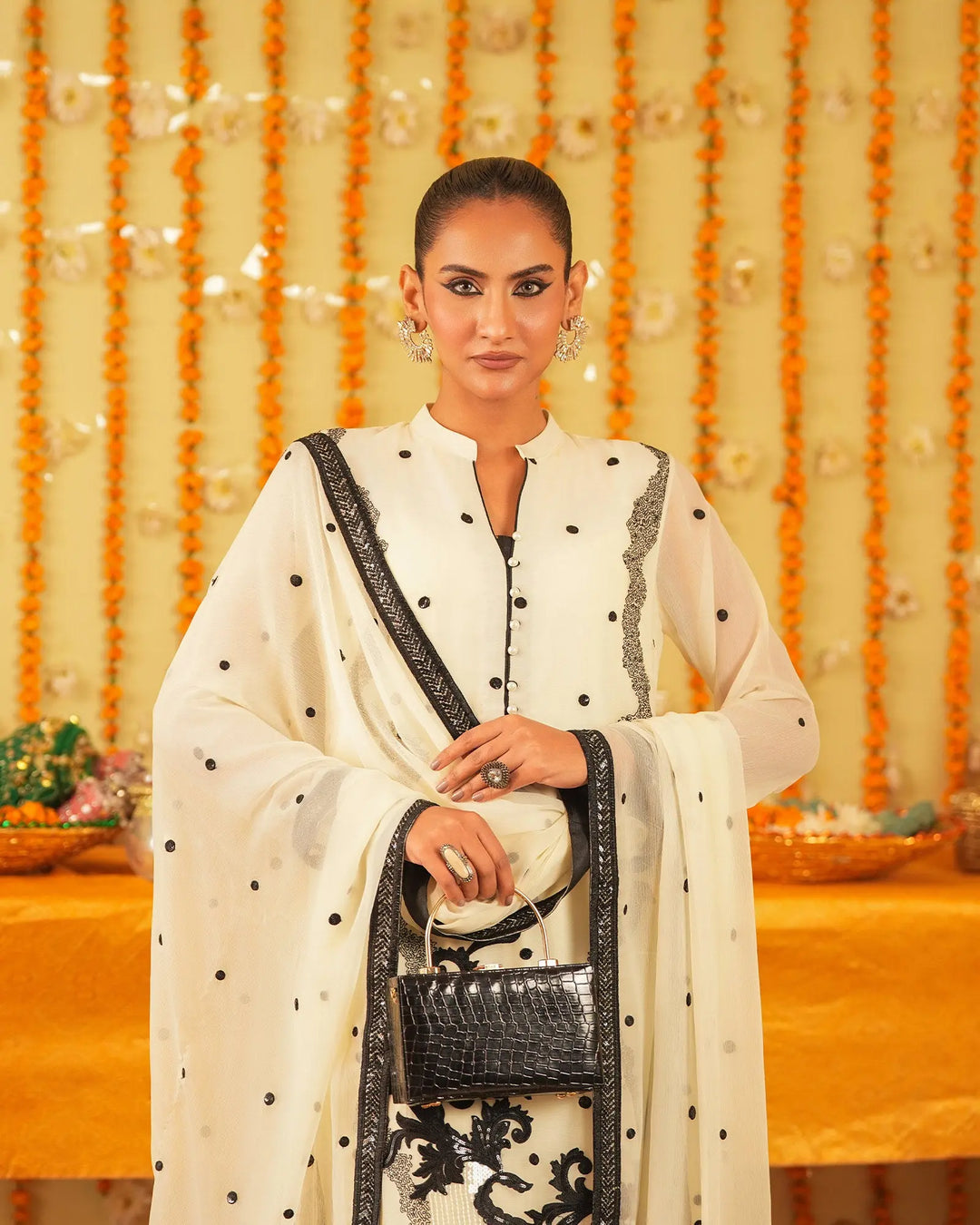 3 Piece Chiffon Suit Stitched | 302-BG-CF - Sha Posh Textile