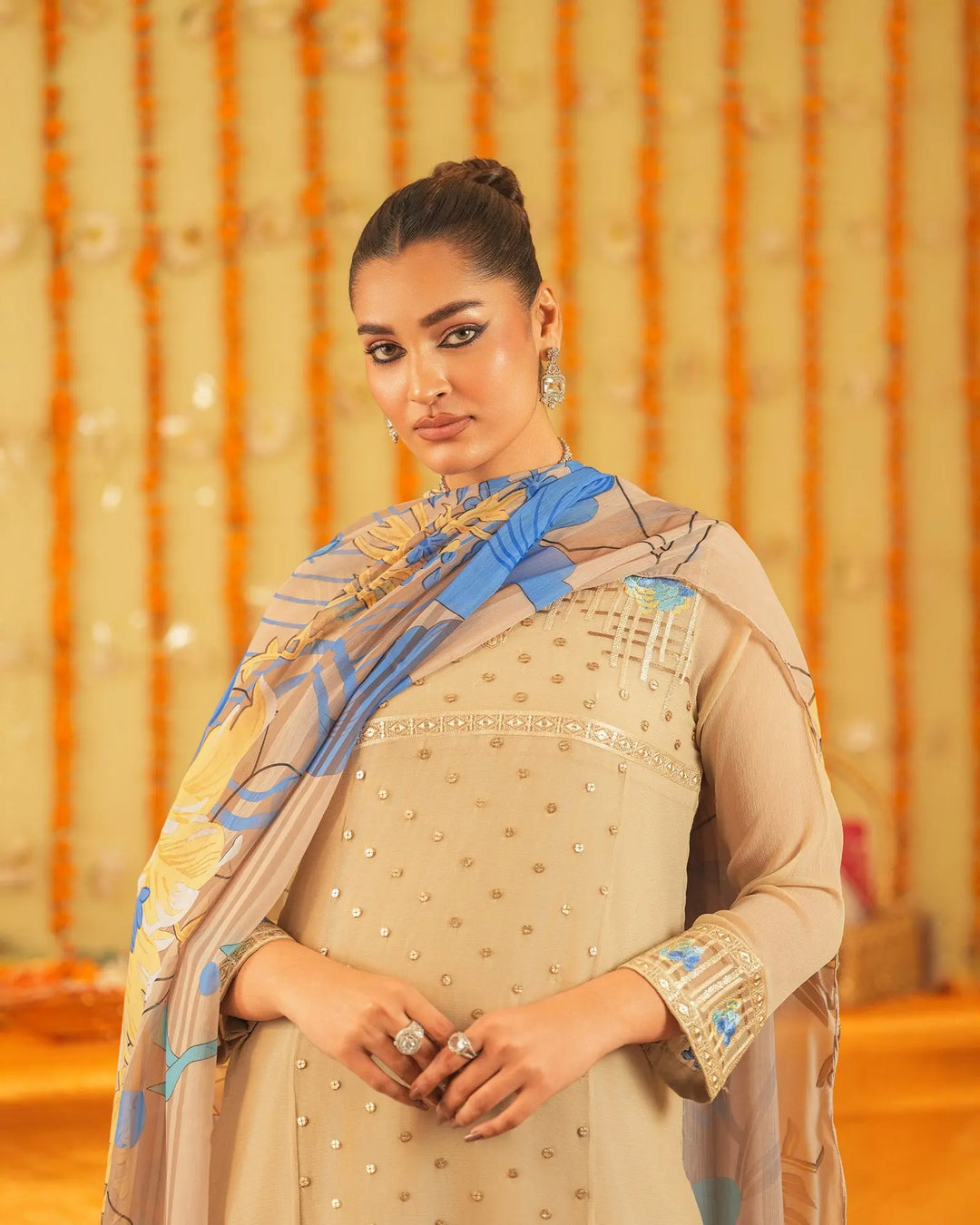 3-Piece Ready-to-Wear Chiffon Suit | 305-BG-CF - Sha Posh Textile