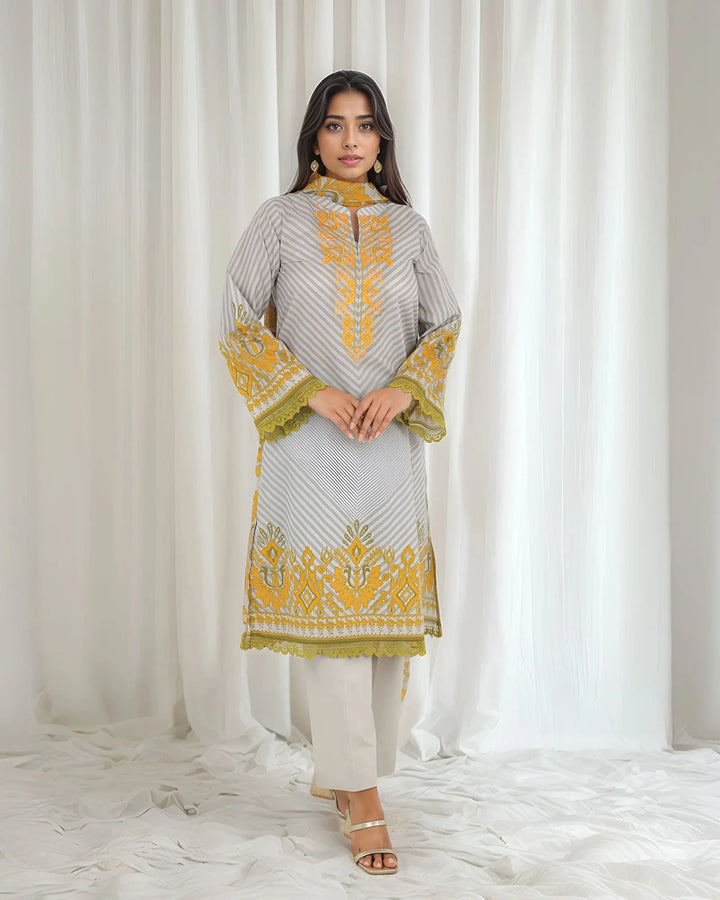 3-Piece Ready-to-Wear Cotton Suit | 17294-IG-CT - Sha Posh Textile