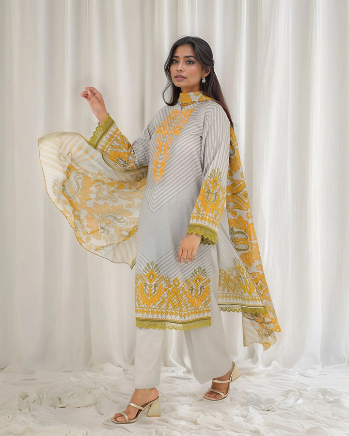 3-Piece Ready-to-Wear Cotton Suit | 17294-IG-CT - Sha Posh Textile
