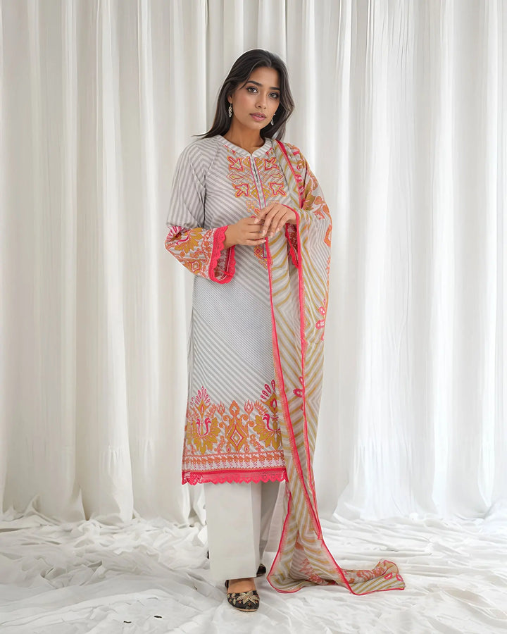 3-Piece Ready-to-Wear Cotton Suit | 17294-IG-CT - Sha Posh Textile