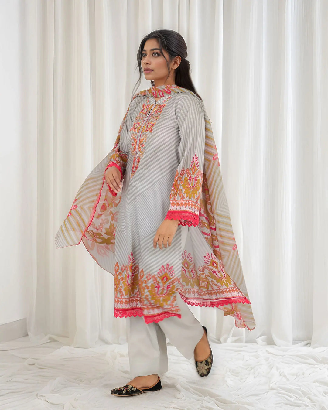 3-Piece Ready-to-Wear Cotton Suit | 17294-IG-CT - Sha Posh Textile