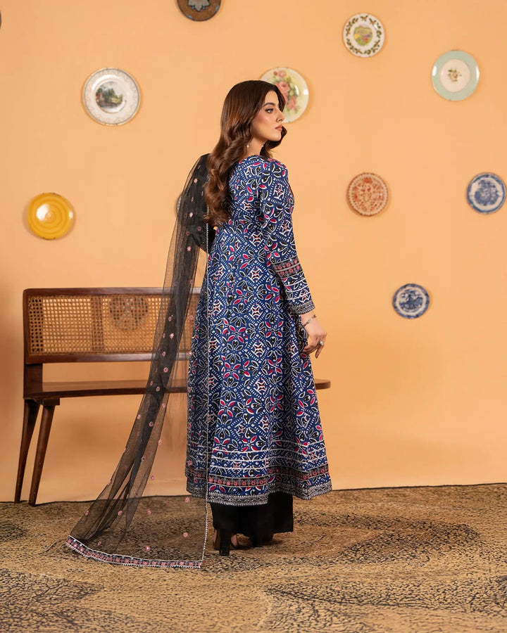 3-Piece Ready-to-Wear Dull Raw Silk Frock | 17239-IG-D.RWS - Sha Posh Textile
