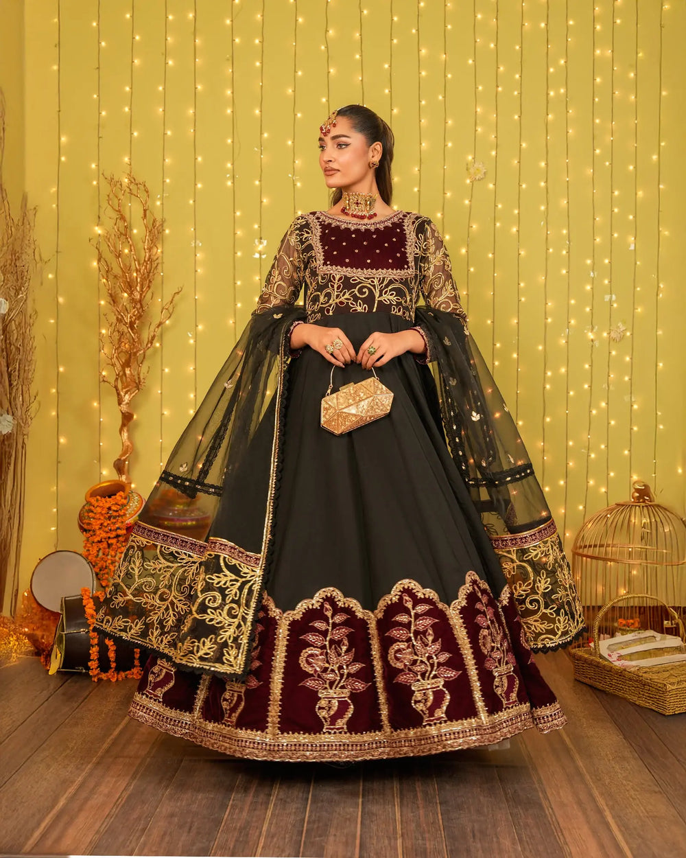 3-Piece Ready-to-Wear Katan Maxi | 414-AR-P.P.KTN - Sha Posh Textile