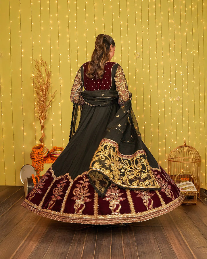 3-Piece Ready-to-Wear Katan Maxi | 414-AR-P.P.KTN - Sha Posh Textile