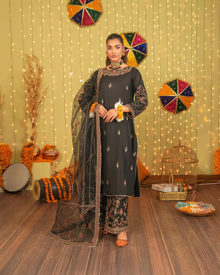 3-Piece Ready-to-Wear Katan Suit | 9733-IG-S.KTN - Sha Posh Textile