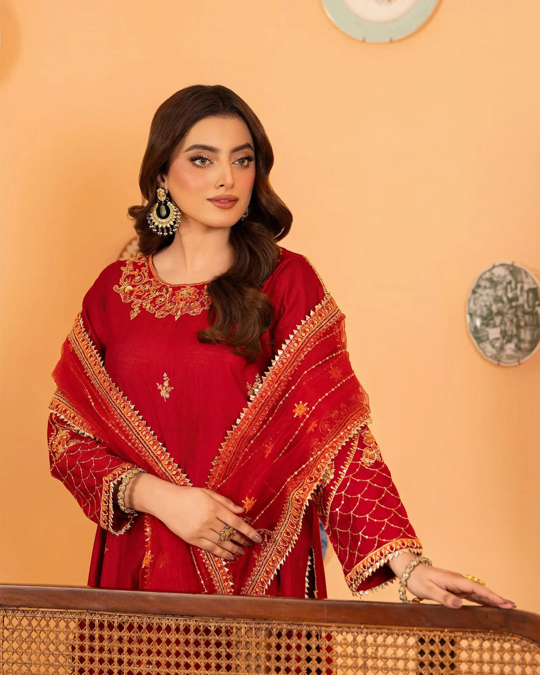 3-Piece Ready-to-Wear Katan Suit | 9733-IG-S.KTN - Sha Posh Textile