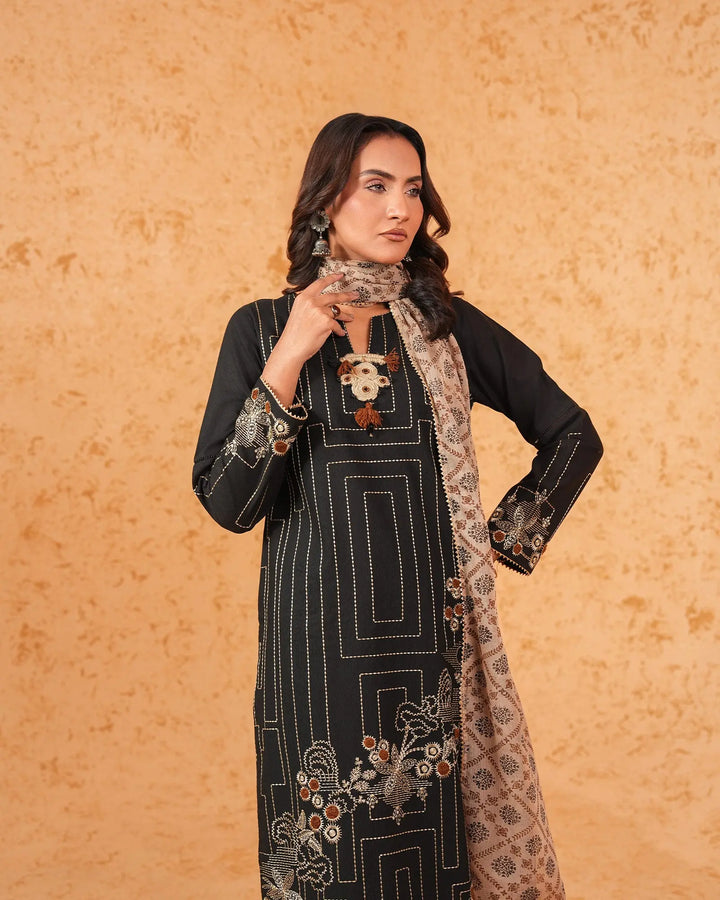 3-Piece Ready-to-Wear Khaddar Suit | 304-BG-KD - Sha Posh Textile