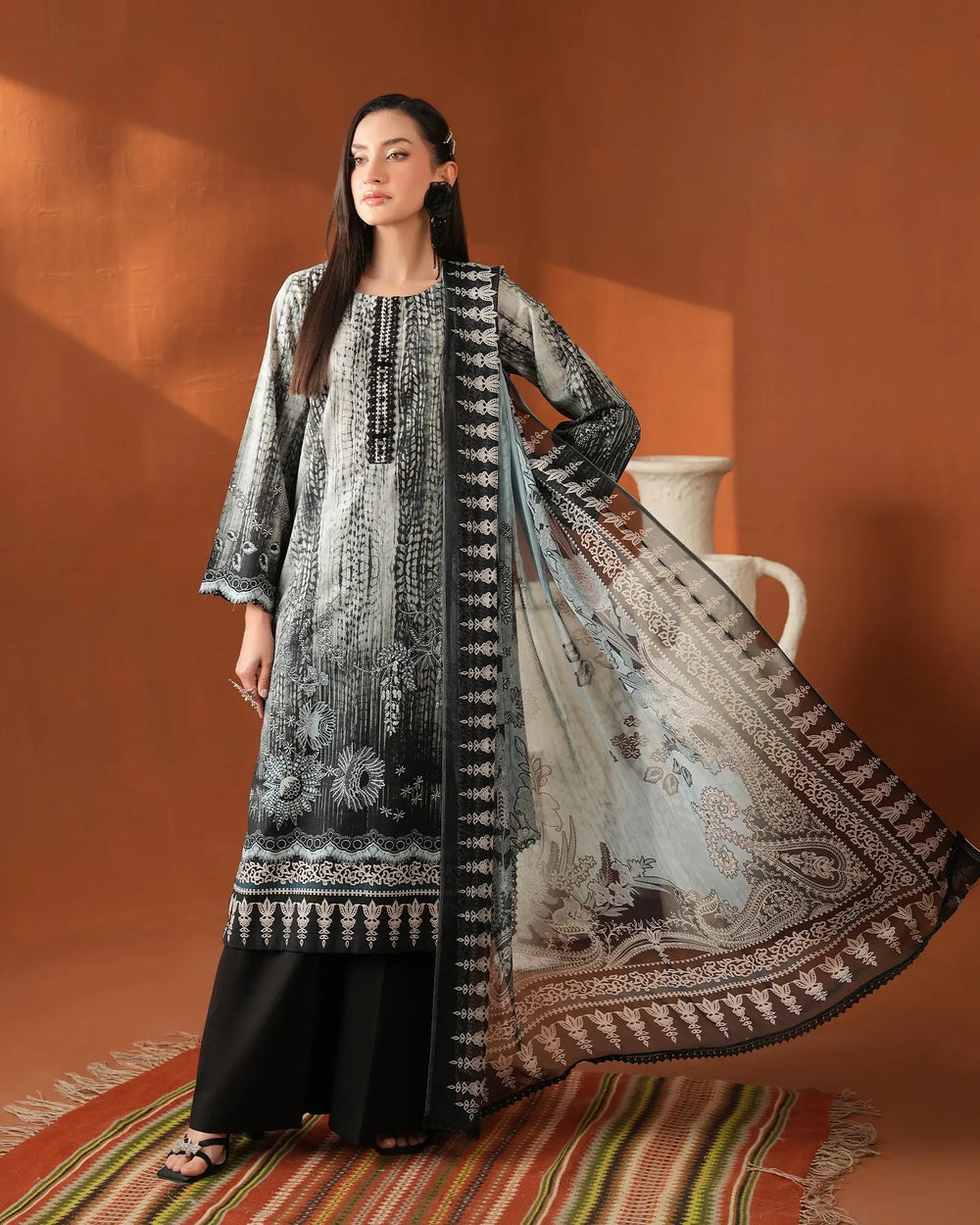 3-Piece Ready-to-Wear Lawn Suit | 17321-IG-LWN Sha Posh Textile