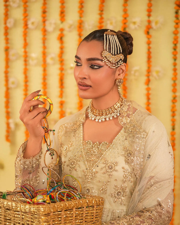 3-Piece Ready-to-Wear Net Frock | 9720-IG-NT - Sha Posh Textile