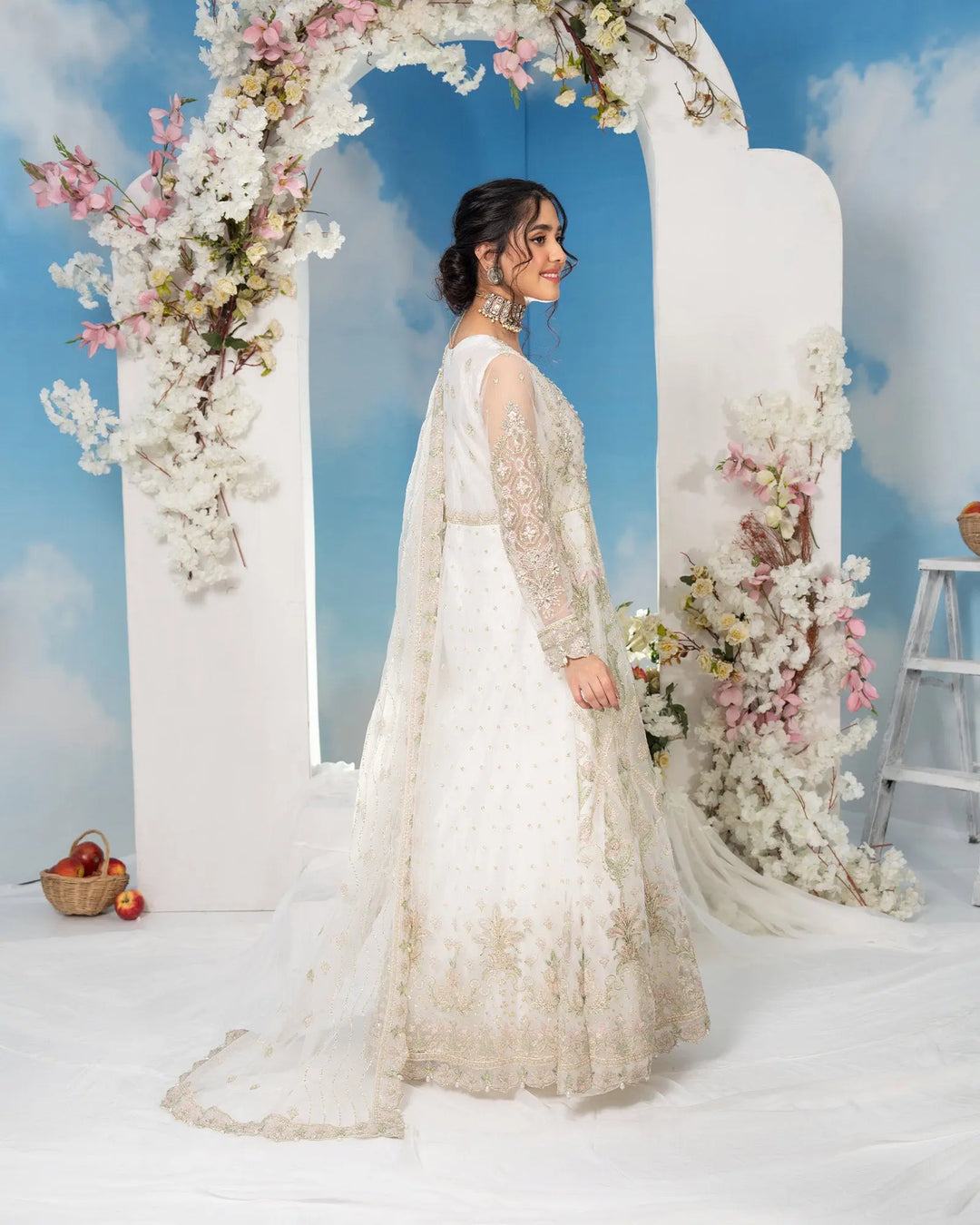 3-Piece Ready-to-Wear Net Maxi | 4082-SJ-NT - Sha Posh Textile