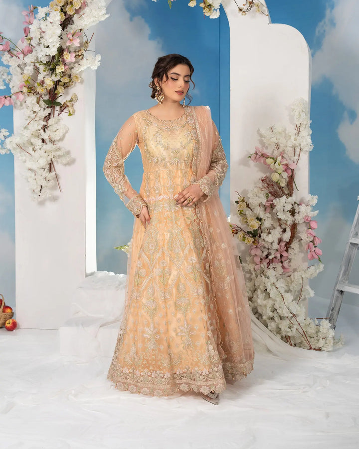 3-Piece Ready-to-Wear Net Maxi | 4082-SJ-NT - Sha Posh Textile