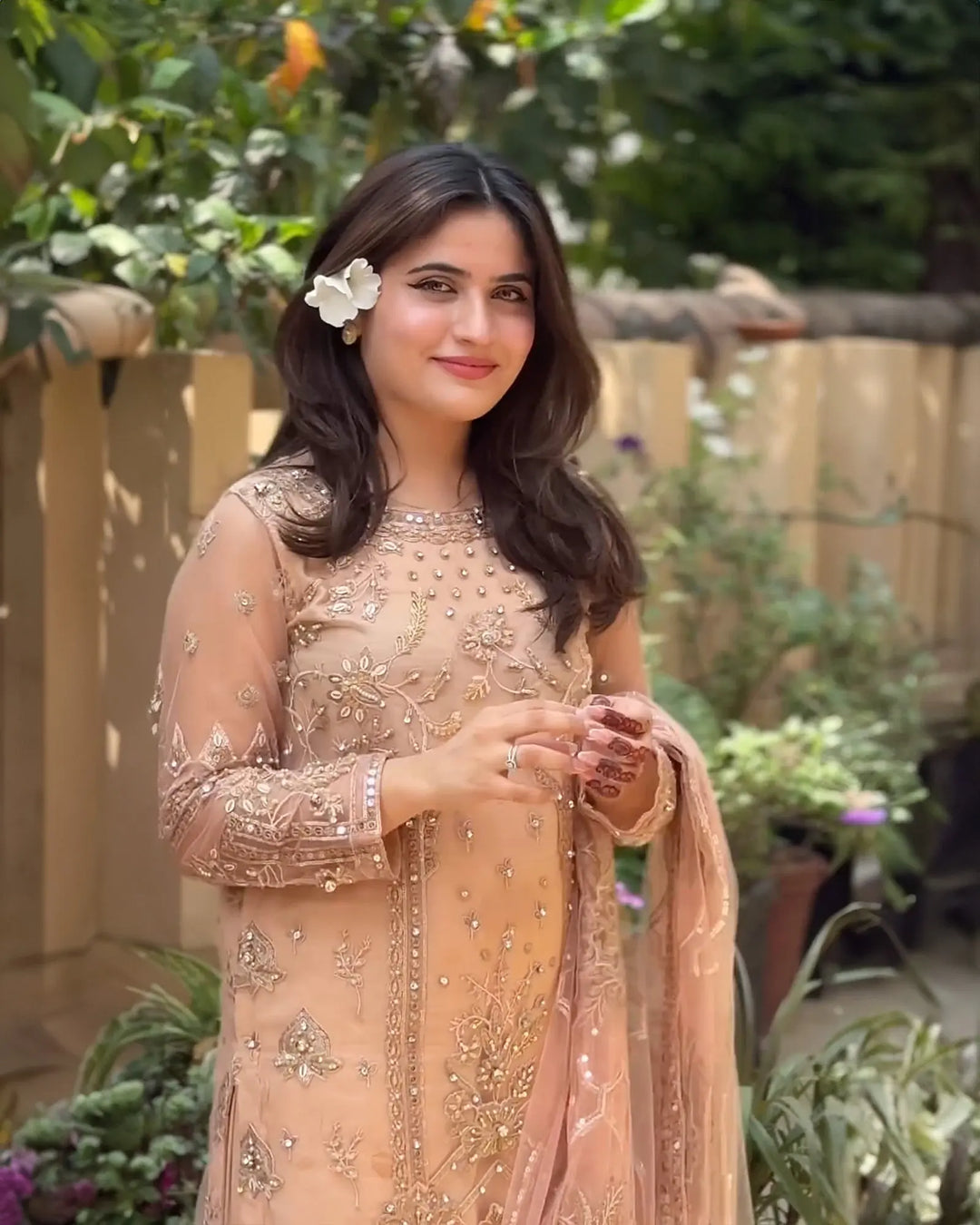 Embroidered Net Suit | 1060-ST-NT - Sha Posh Textile