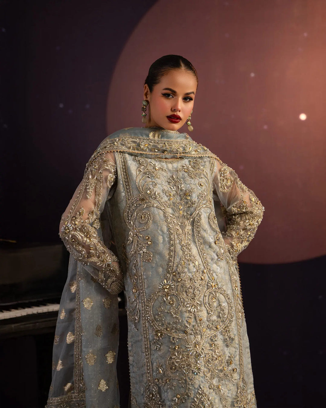 3-Piece Ready-to-Wear Net Suit | 1123-ST-NT Sha Posh Textile